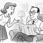 Daughter trying to talk to her father