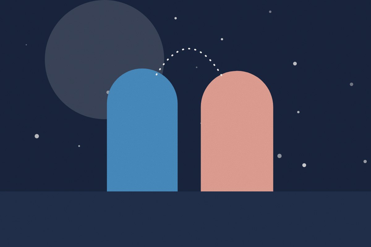 Abstract illustration for the article: How do you start over after divorce at 40 or 50?